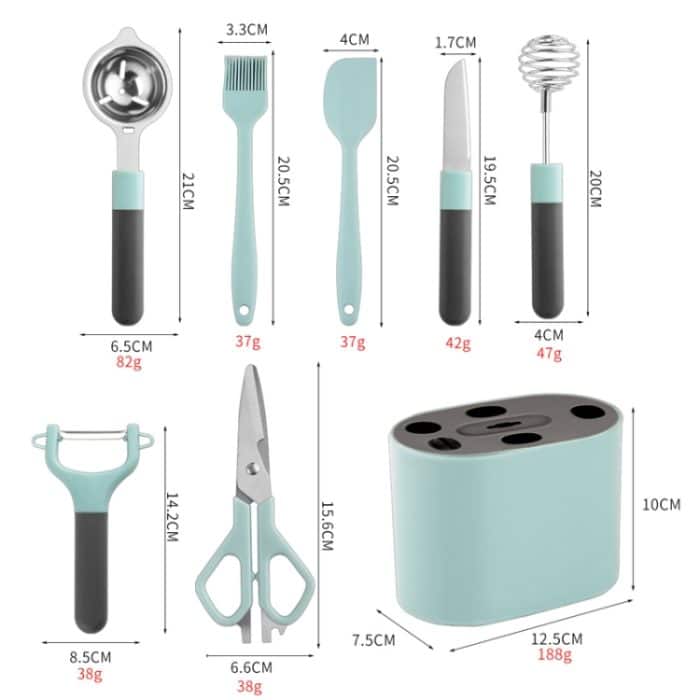 Edelstahl-Schäler-Küchenhelfer-Set mit Aufbewahrungshalter, 5 PCS / Set, 6 PCS / Set, 8 PCS / Set – Bild 3