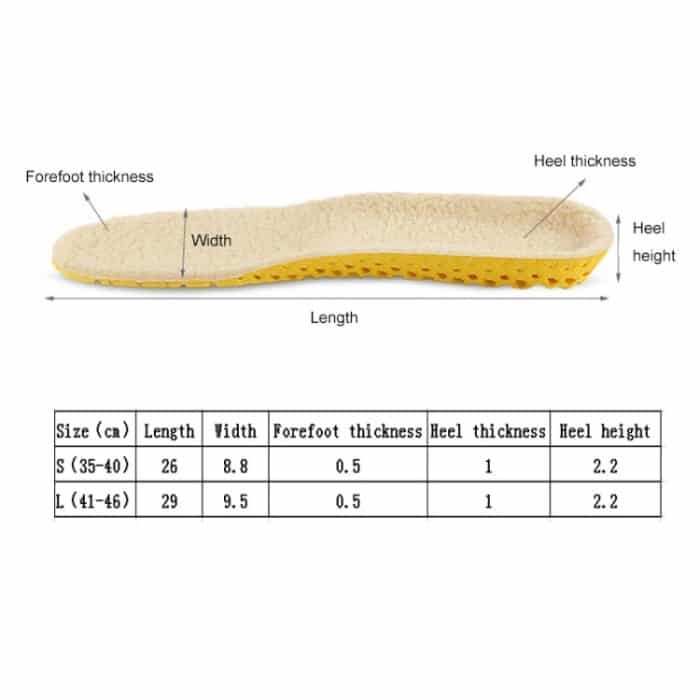 Unsichtbare thermische Einlegesohle aus Lammwollimitat, verdickt, S, L – Bild 3