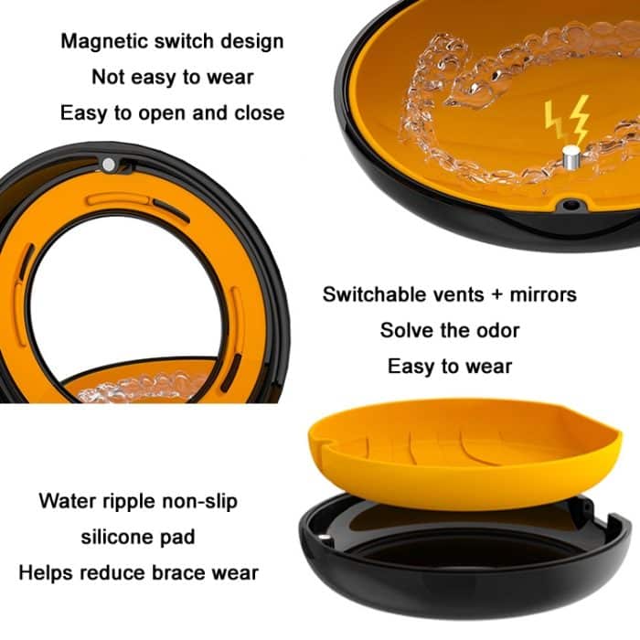 Smilestar Aufbewahrungsbox für kieferorthopädische Zahnspangen, Black, Blue, Pink, White – Bild 4