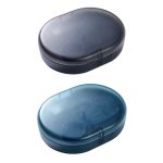 Magnetische Zahnspange Halter Beauty Mirror Aufbewahrungsbox mit Kaukleber, Black, Navy – Bild 2