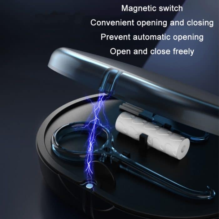 Magnetische Zahnspange Halter Beauty Mirror Aufbewahrungsbox mit Kaukleber, Black, Navy – Bild 5