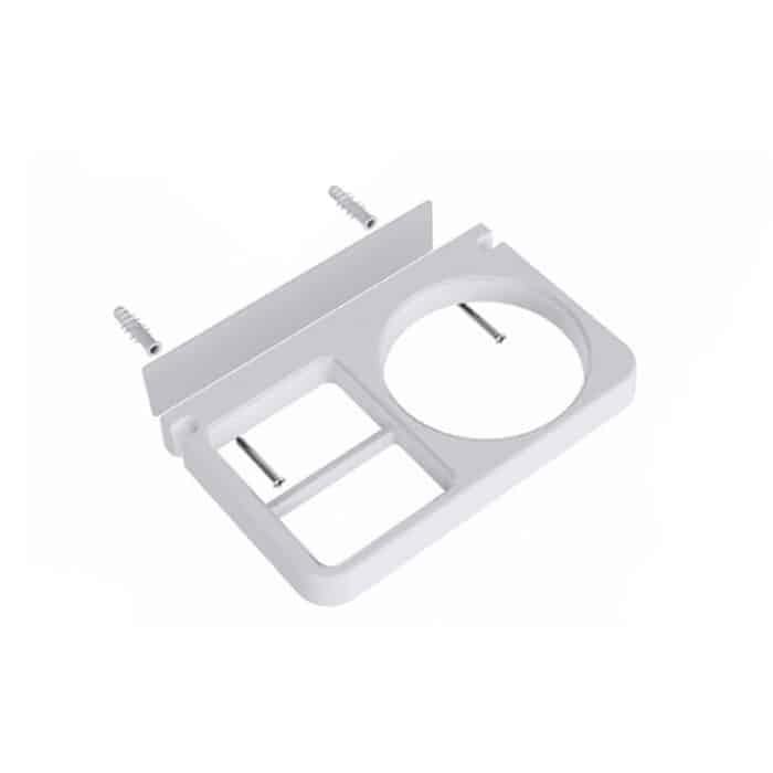 2-in-1-Wandhalterung für Haartrockner, Badezimmerregal, White, Black – Bild 1