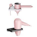 2-in-1-Wandhalterung für Haartrockner, Badezimmerregal, White, Black – Bild 2