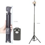YUNTENG Selfie Stick Stativ Bluetooth Fernbedienung Kameraständer, 1688 Black, 1688 Pink), 1388 Black – Bild 3