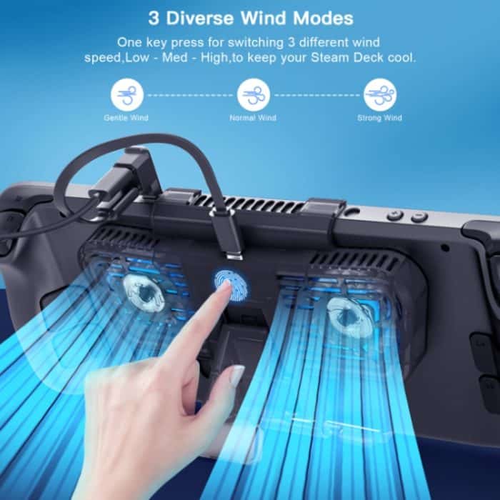 JYS für Steam Deck/Switch/OLED-Spielekonsolen-Lüfter mit Halterung – Bild 4