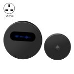 T10-1 1 für 1 Beleuchtung Selbststromerzeugung Drahtlose intelligente Anti-Regenwasser-Türklingel, T10-1 UK Plug Black