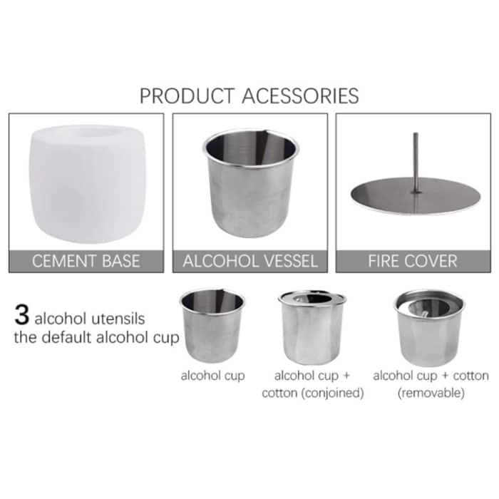 Tisch-Alkohol-Kamin, Lampe, Flammenheizung, tragbar, für den Außenbereich, Beton, kleiner Kamin, Fireplace White, Fireplace Black, Fireplace Gray – Bild 3