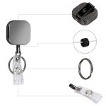 4 cm plattierter quadratischer Expansionsseil-Schlüsselanhänger aus Metall – Bild 3