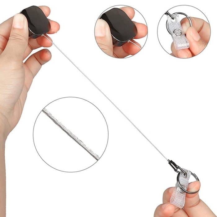 4 cm plattierter quadratischer Expansionsseil-Schlüsselanhänger aus Metall – Bild 4