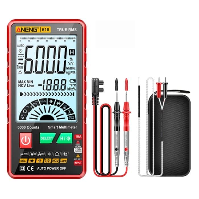 TBD0602915301A.jpg ANENG 616 Automatisches, hochpräzises Kapazitätsmultimeter mit digitaler Anzeige, Red, Black – Bild 1