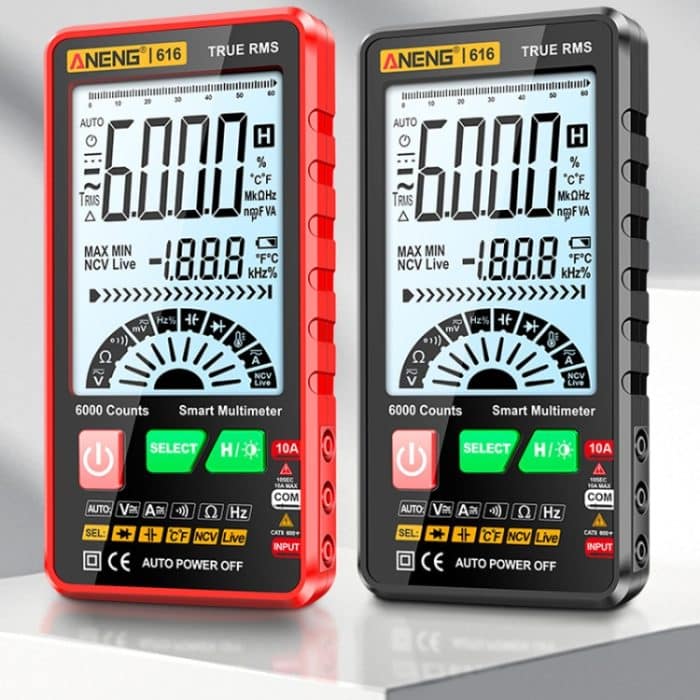 ANENG 616 Automatisches, hochpräzises Kapazitätsmultimeter mit digitaler Anzeige, Red, Black – Bild 2
