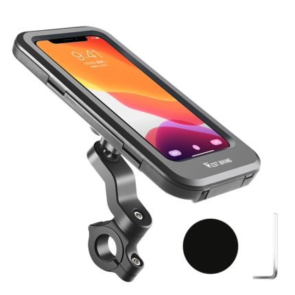 WEST BIKING Fahrradfahren wasserdichte und stoßfeste Telefonhalterung, Stil:, Handlebar, Raise Handlebar