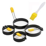 3/4 Zoll Anti-Heiße-Ei-Ringe, antihaftbeschichtet, runde Spiegelei-Maker-Form, 4-Pack Anti-Hot