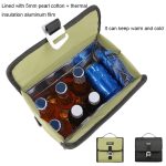 Für Brompton Rhinowalk RK9107, faltbare Erweiterungs-Thermo-Fahrradtasche mit Regenschutz, Matt Black, Matt Green – Bild 2