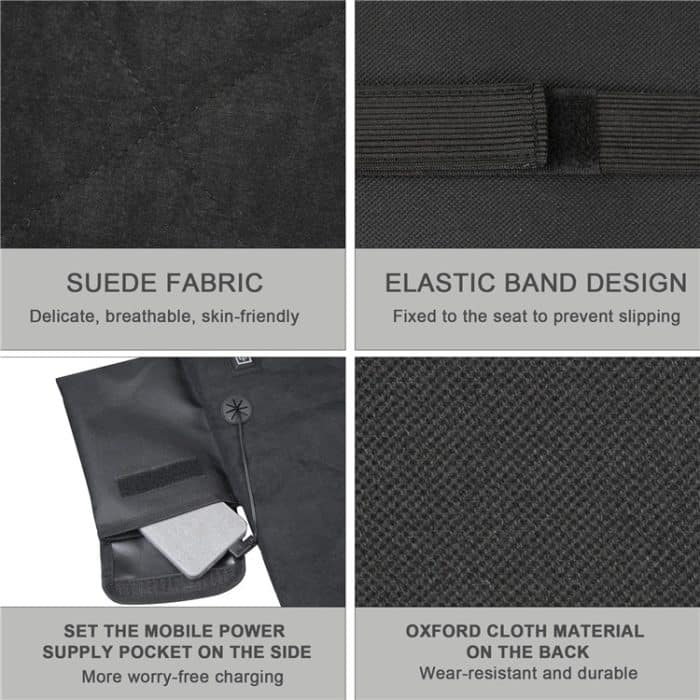 Outdoor Winter Camping Warme USB-Heizkissen mit Rückenlehne, With Backrest Black, With Backrest Gray, With Backrest Khaki – Bild 3