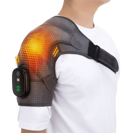 Elektrische Heizung Schulterpolster Massagegerät Gelenkbandage Vibrationsmassage, Shoulder (Gray), Shoulder (Gray Black)