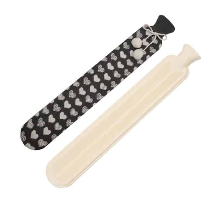 Multifunktionale wassergefüllte Gummi-Wärmbeutel mit langen Streifen, 2 l, Spezifikation: Grau-Weiß-Herz – Bild 1