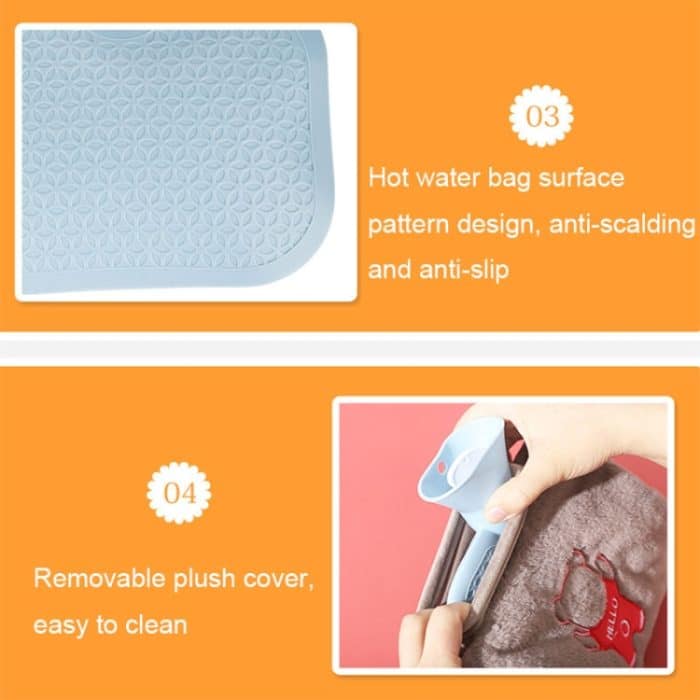 0688 Handsteckbare, wassergefüllte Warmwasserbeutel aus PVC-Plüsch – Bild 6