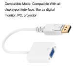 DP-zu-VGA-Adapter, quadratischer Drahtadapter, Kabellänge: 15 cm, DP to VGA White, DP to VGA Black – Bild 3