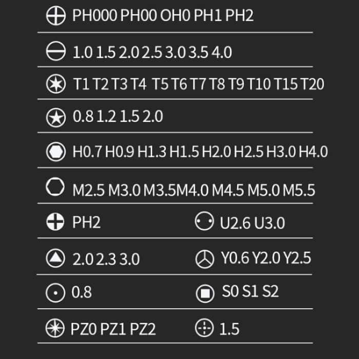 Schraubendreher-Set, Demontagewerkzeuge für Mobiltelefone und Tablets, 64 in 1 – Bild 6