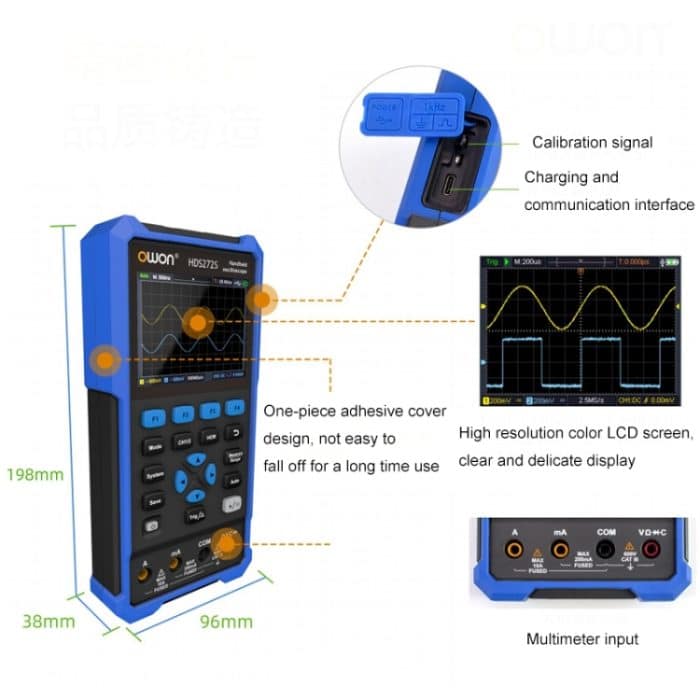 OWON VC101A (3 3/4) Oszilloskop-Signalquelle, multifunktionales All-in-One-Multimeter, HDS242 With Single Probe (40M Bandwidth), HDS272 With Single Probe (70M Bandwidth), HDS242S With Single Probe (40M Bandwidth), HDS272S With Single Probe (70M Bandwid... – Bild 4