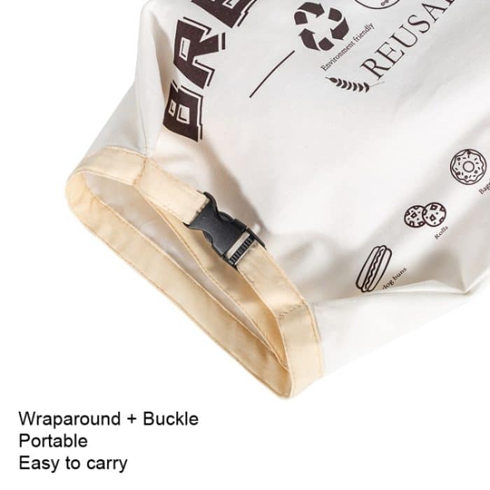 Baumwoll-TPU-Brotbeutel mit wiederverwendbarer Aufbewahrungstasche mit Verschluss, Bread Bag White, Bread Bag Beige – Bild 3