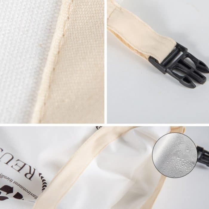 Baumwoll-TPU-Brotbeutel mit wiederverwendbarer Aufbewahrungstasche mit Verschluss, Bread Bag White, Bread Bag Beige – Bild 4