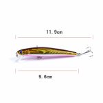 5 Stück M0205 9,6 cm/9,8 g Minnow Bionic Kunstköder Kunststoff schwimmender harter Köder, M0205 1, M0205 2, M0205 3, M0205 4, M0205 5 – Bild 3