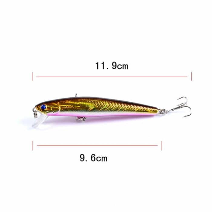 5 Stück M0205 9,6 cm/9,8 g Minnow Bionic Kunstköder Kunststoff schwimmender harter Köder, M0205 1, M0205 2, M0205 3, M0205 4, M0205 5 – Bild 3