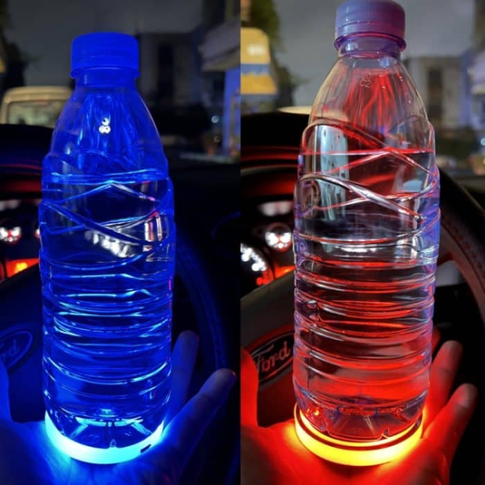1 Paar Automotive LED bunte leuchtende Wasserachterbahn Acryl Auto Tasse Tank Atmosphäre Lampe, Star Model – Bild 5