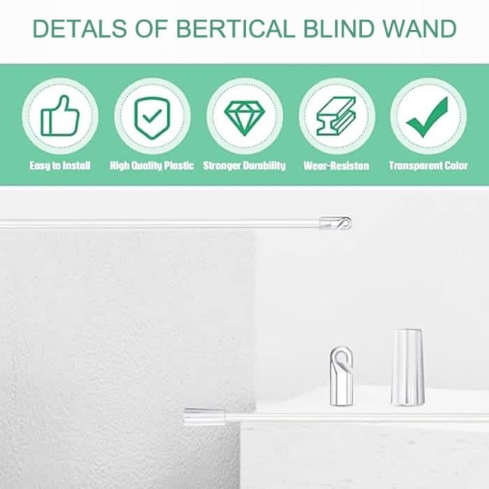 5PCS Jalousien Acryl Transparent Rod Move Light Rod mit Hakengriff, Größe:, 12 Inch Acrylic Transparent Rod, 17 Inch Acrylic Transparent Rod, 24 Inch Acrylic Transparent Rod – Bild 4