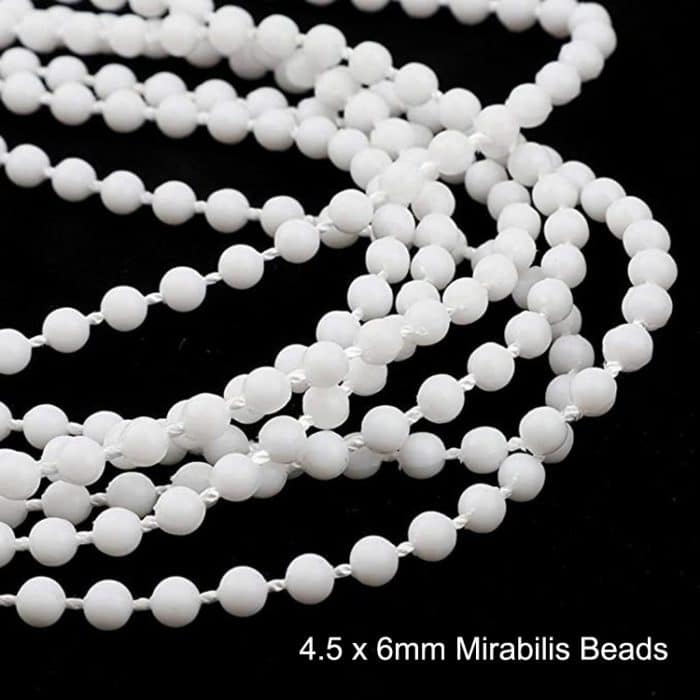 Shutter Jalousien Vorhangzubehör 4,5 x 6 mm Mirabilis-Perlen, 2PCS 10m Bead Chain White Beads – Bild 3