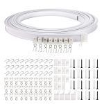 5M Vorhangschiene, gebogene Schiene, Hakenrolle, Montagecode, Schraube, Erweiterungsstopfen, 5m