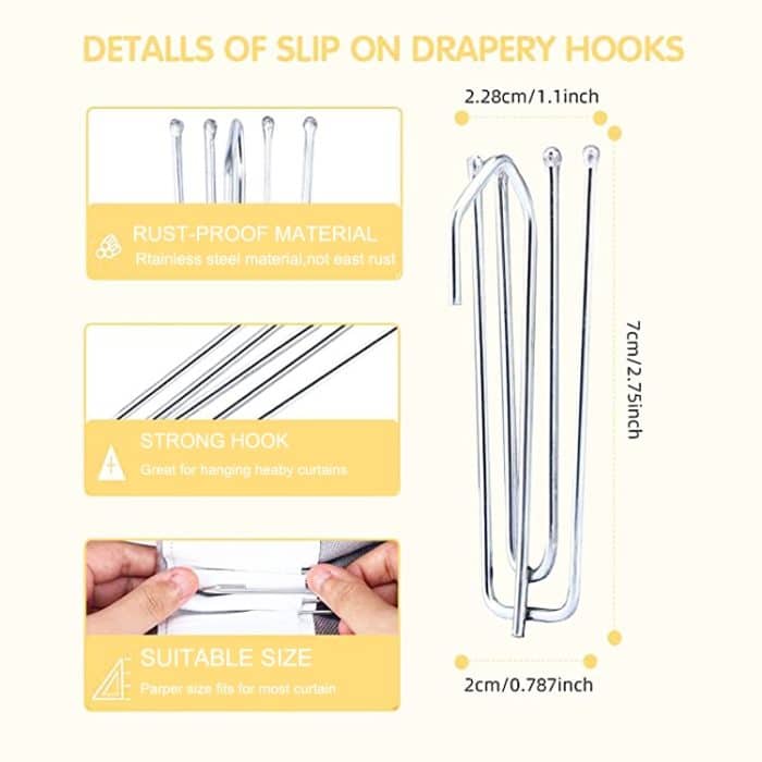 2 Sets Vier-Klauen-Haken-Set für Vorhang-Ersatzhaken, 2 Sets Four Claw Hook – Bild 3