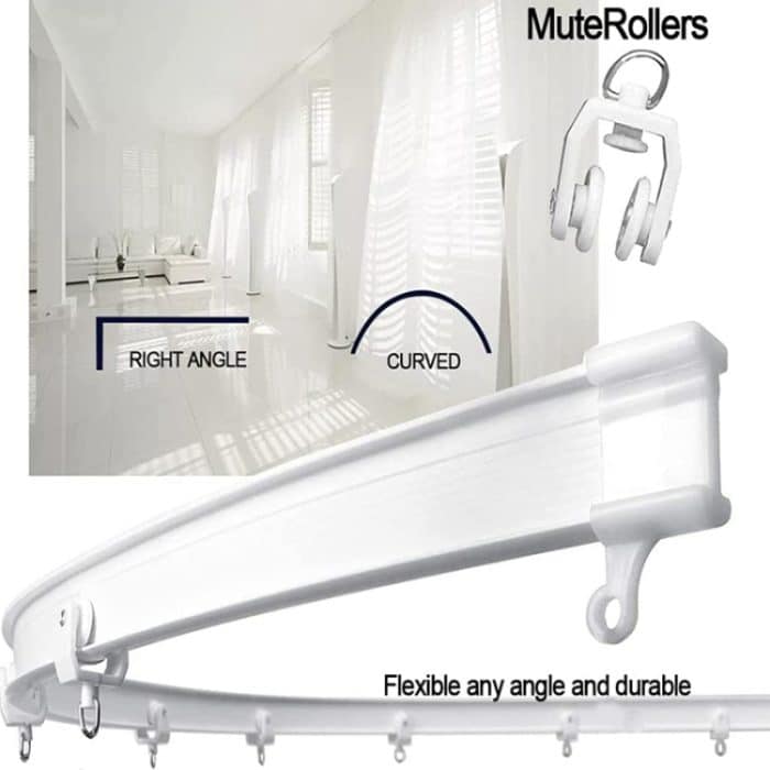 Modellstahlschienen-Biege-Vorhangschienen-Flexibler Führungssatz, Größe:, 5m White – Bild 5