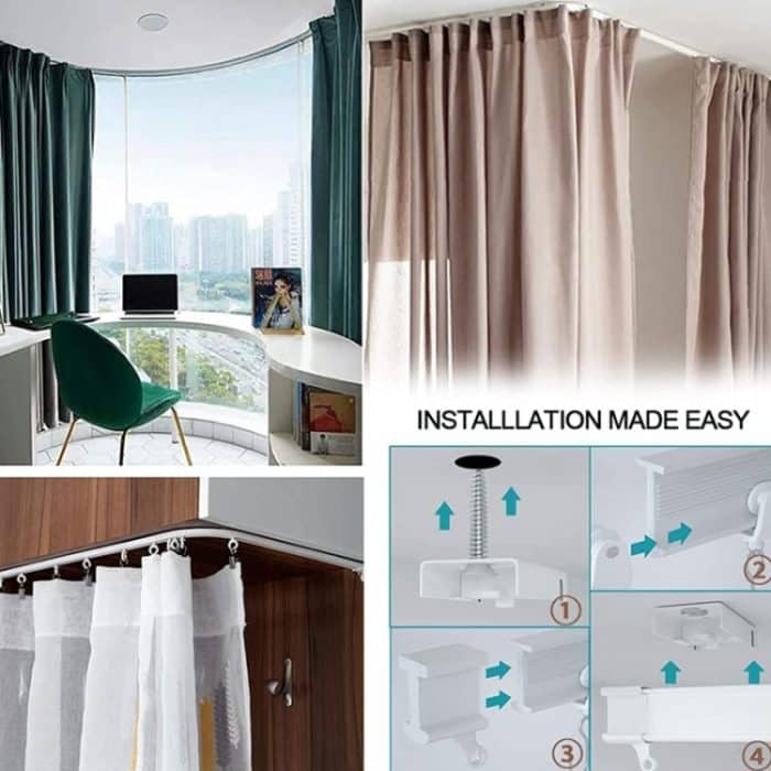 Modellstahlschienen-Biege-Vorhangschienen-Flexibler Führungssatz, Größe:, 5m White – Bild 6