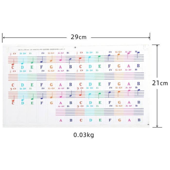5PCS Kinder Klavier Tastatur Farbe Aufkleber Musikinstrument Zubehör, QT-005, QT-005-A, QT-0302 – Bild 5