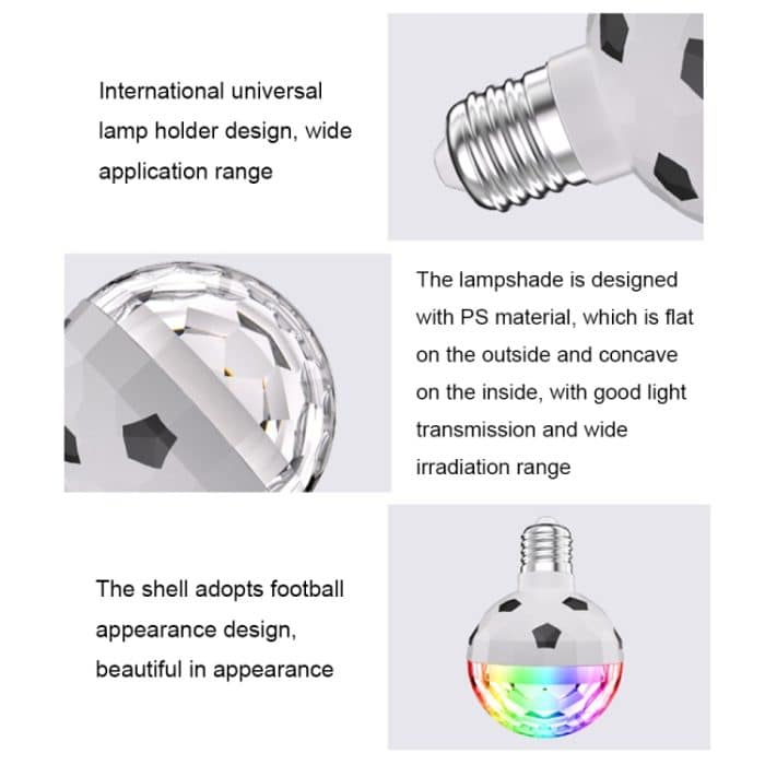 ZQMQD-001 6 LEDs Buntes rotierendes Licht Home Magic Ball Atmosphärenlicht, Spezifikation:, Black White, Gold, Red, Full Red Light, White+Universal Holder, White+Insert Holder, Gold+Universal Holder, Gold+Insert Holder, Red+Universal Holder... – Bild 4