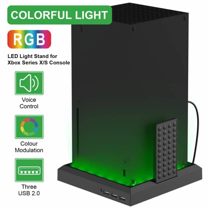Für Xbox Series X S Charging Cooling Fan Base RGB Colorful Light Charger Bracket – Bild 2