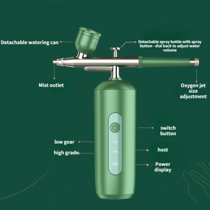 Handheld Home Sprayer Gesicht Hochdruck Sauerstoff Hydration Beauty Instrument, 2133 Green – Bild 2