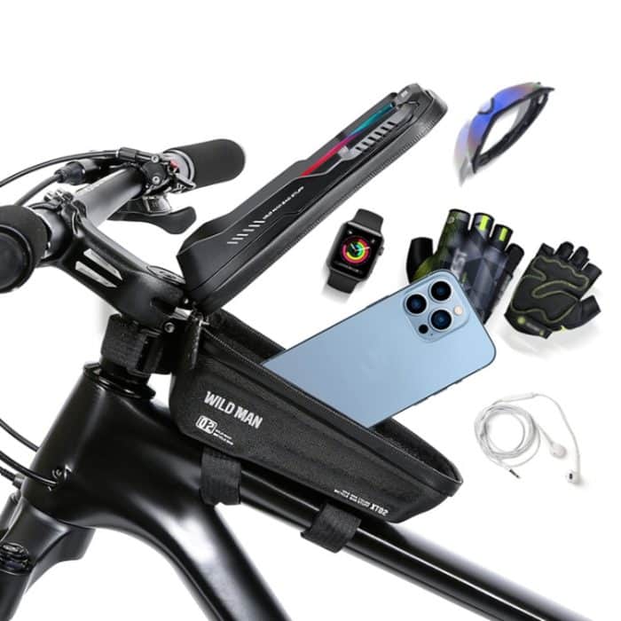 WILD MAN XT2 1L Fahrrad-EVA-Hartschale, wasserdichte Handy-Touchscreen-Beam-Tasche, XT2(Twill), XT2(Solar) – Bild 2
