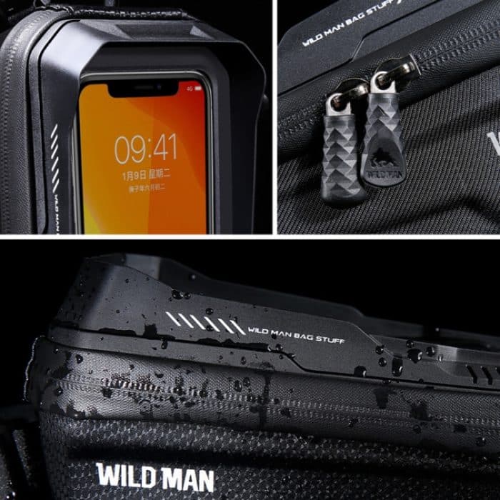 WILD MAN XT2 1L Fahrrad-EVA-Hartschale, wasserdichte Handy-Touchscreen-Beam-Tasche, XT2(Twill), XT2(Solar) – Bild 6