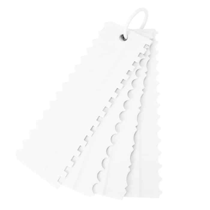 4 Stück/Set Kunststoff-Cremeschaber PP doppelseitiger Sägezahn-Kuchenglätter, 4 PCS / Set White, 4 PCS / Set Yellow, 4 PCS / Set Sky Blue, 4 PCS / Set Pink – Bild 1