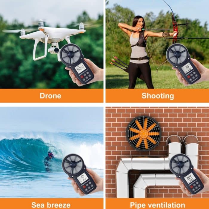 BT-100 Handanemometer Windgeschwindigkeit Windchill Temperaturmessgerät, BT-100 – Bild 5