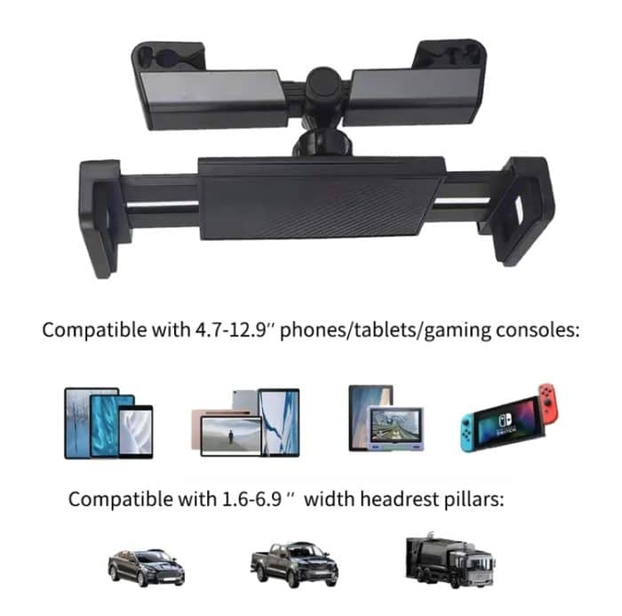 Auto-Rückkissen-Telefon-Tablet-Halterung, drehbarer Auto-Telefonhalter, Car Rear Pillow Phone Tablet Bracket – Bild 4