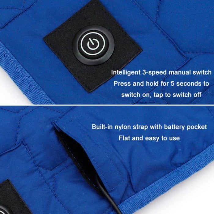 Winter USB wiederaufladbare Smart Sieben-Zonen-Heizung Anti-Kälte-Schlafsack-Pad, 198x62cm Black Gray, 198x62cm Blue Orange – Bild 4