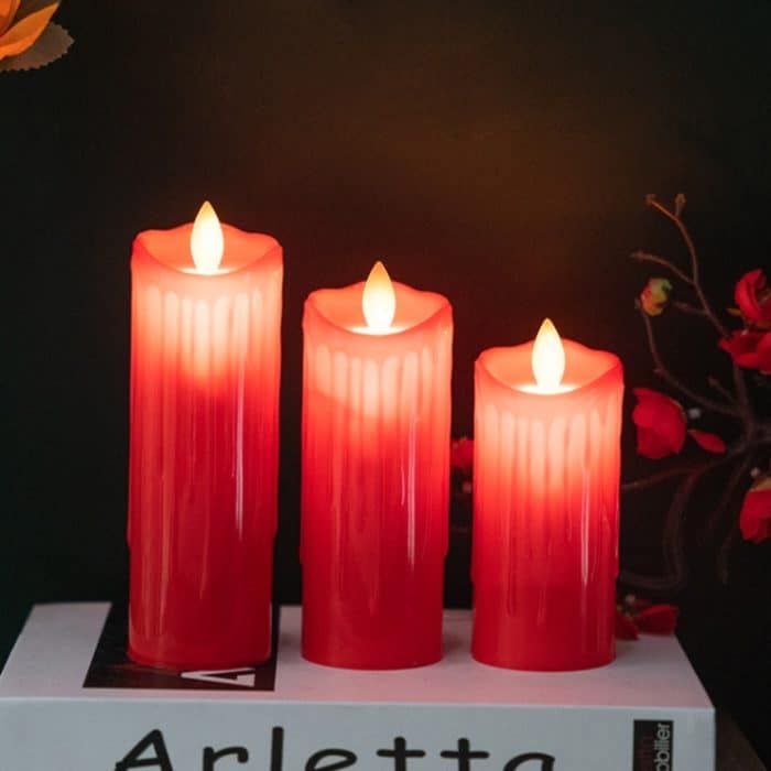 2 Stück elektronisches Kerzenlicht mit schwingendem Docht, Simulationskerzenlampe, 5x11cm, 5x13cm, 5x15cm – Bild 2