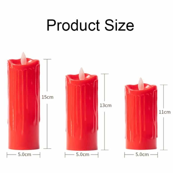 2 Stück elektronisches Kerzenlicht mit schwingendem Docht, Simulationskerzenlampe, 5x11cm, 5x13cm, 5x15cm – Bild 3