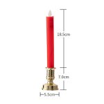 2 PCS Simulation Langstab Elektronische Kerzenlampe Swing Wick LED Tempellampe, Red, Ivory White – Bild 3