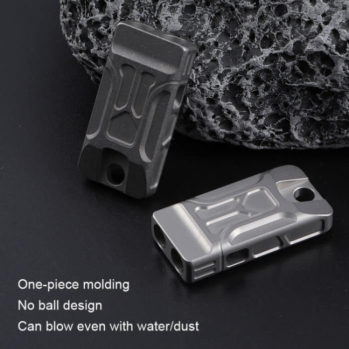 KS007A Pfeife aus Titanlegierung, Doppelrohr-Hochfrequenz-Überlebenspfeife, KS007A Sandblast, KS007A Stonewash – Bild 6
